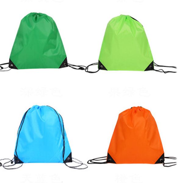 

портативный d210 полиэстер drawstring рюкзак сплошной цвет спортивной моды строка складные мешки drawstring хранения ручки сумки vt1628
