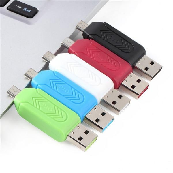 

universal card reader mobile phone pc card reader micro usb 480mb dual port otg card reader otg tf / for sd flash memory wholesale
