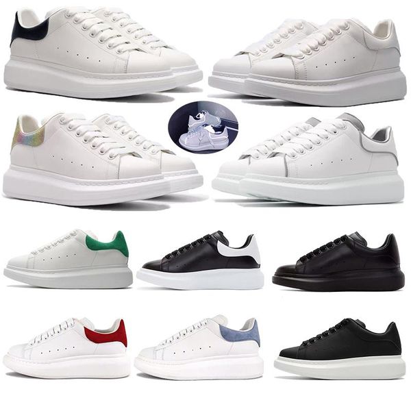 

2020 velvet white mens womens reflective leather sneakers lace up platform casual dress party shoes comfortable flat trainers chaussures, Black