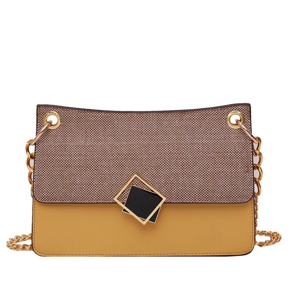 

women's crossbody bag contrast patchwork casual hasp chain bag