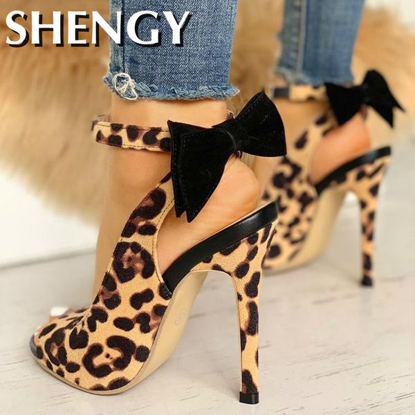 

shy leopard bow pumps women high heels pointed toe stiletto pumps party woman black wedding shoes dropshipping