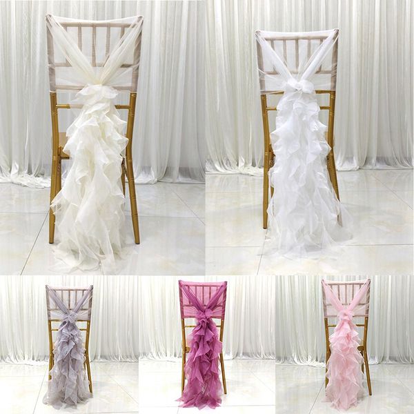 

wedding chair back decoration lotus leaf chiffon cover chair cover l wedding banquet seat decoration