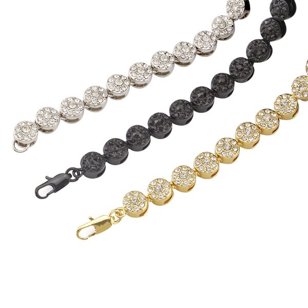 

fashion-hip hop iced out chains necklaces gold black silver luxury designer gold chains tennis chain necklace mens diamond jewelry gifts