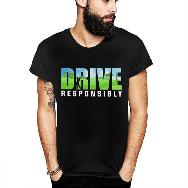 

pure cotton golfers drive responsibly funny golfing golf players unique custom for men t shirt graphic crewneck tee shirt