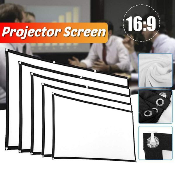 

projection screens 60/100/120/150 inch 16:9 foldable portable projector simple curtain home outdoor ktv office 3d hd screen