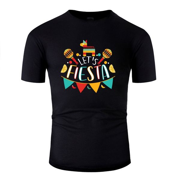

printed let's fiesta mexican independence party tshirt men 2020 short sleeve graphic mens t-shirts tee