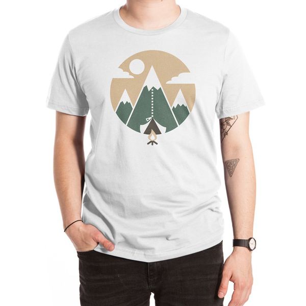 

mountain tent t shirt outdoor camping fire campfire mountains minimalism tent nature