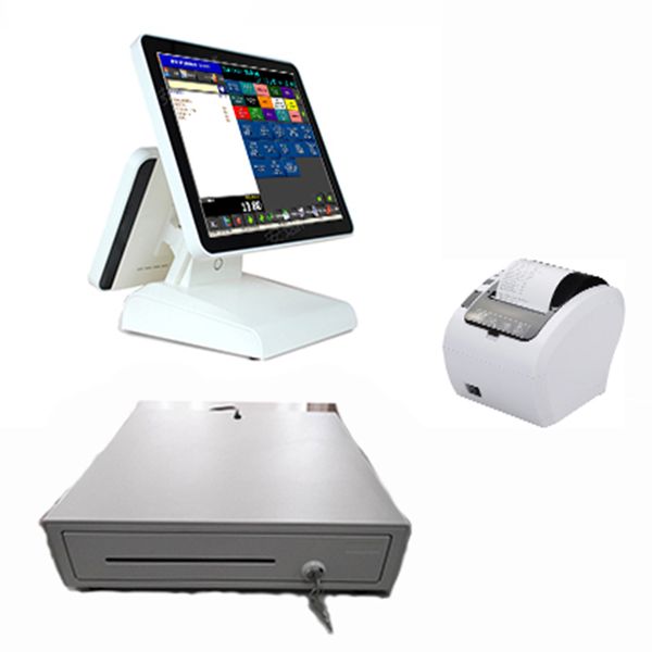 

wholesale touch terminal all in one machine 15 inch dual screen system for restaurant cash register