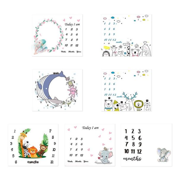 

baby monthly record growth milestone blanket newborn cute animal pattern pgraphy props p creative background