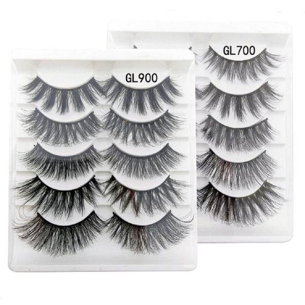 

false eyelashes 5 pairs 3d mink natural / thick long wispy makeup beauty tools professional individual eye lashes