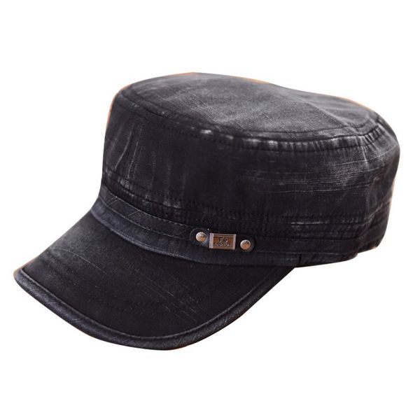 

fashion men summer cadet cap adjustable classic army plain vintage hat, Blue;gray