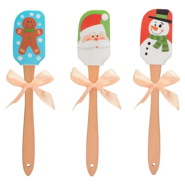 

christmas style silicone cream butter cake spatula mixing batter scraper brush butter mixer cake brushes baking kitchen tools