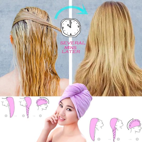

shower caps rapided drying hair towel quick magic dry hat wrapped bathing cap l1004