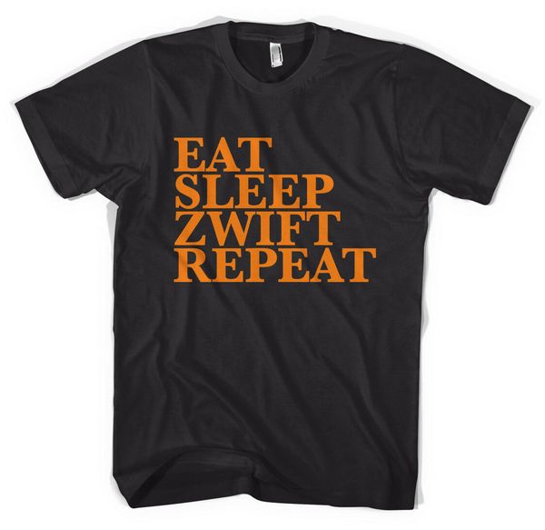 

ешьте сон zwift repeat велоспорт страва унисекс t-shirt всех размеров