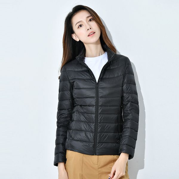 

2020 new winter spring long sleeve warm windproof duck down coats fashion ladies down jackets, Black