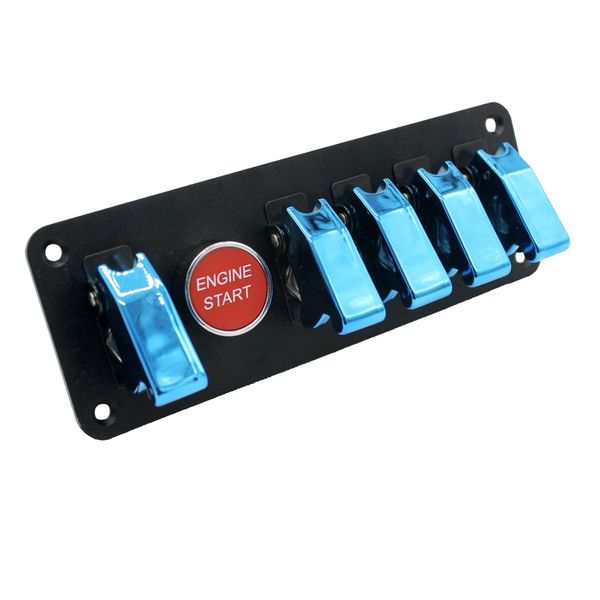 

6 gang car racing toggle ignition switch panel engine start push button blue