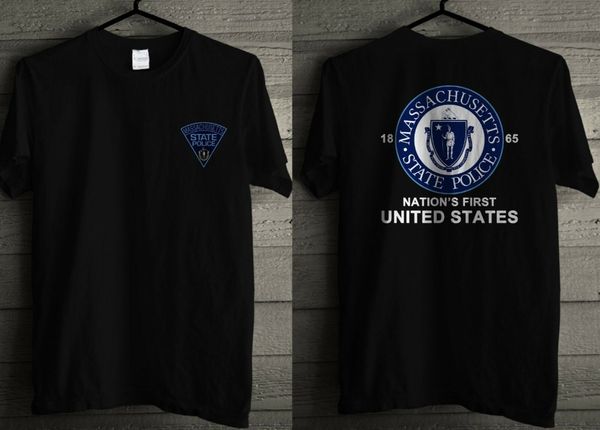 

new massachusetts state police 2019 mens new fashion brand clothing male men t shirt clothes