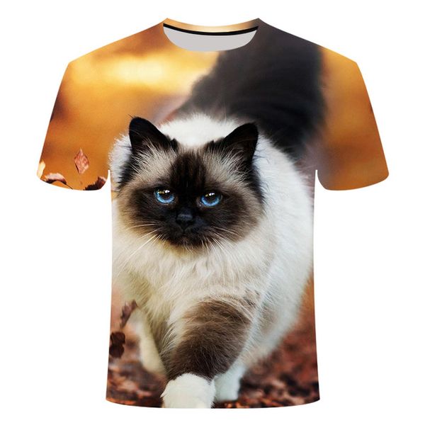 

cat summer white cat 3d print shirts horror funny funny men clothing