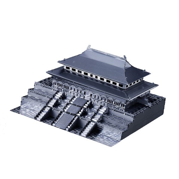 

1:570 3d metal art forbidden city sculpture model assembly kits hobbies home table decoration- silver
