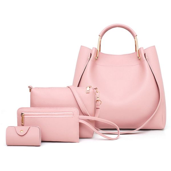 

4pc/set sweet leather composite bags women handbag lady casual money bags lady tote bag european feminino mother bag summer h211