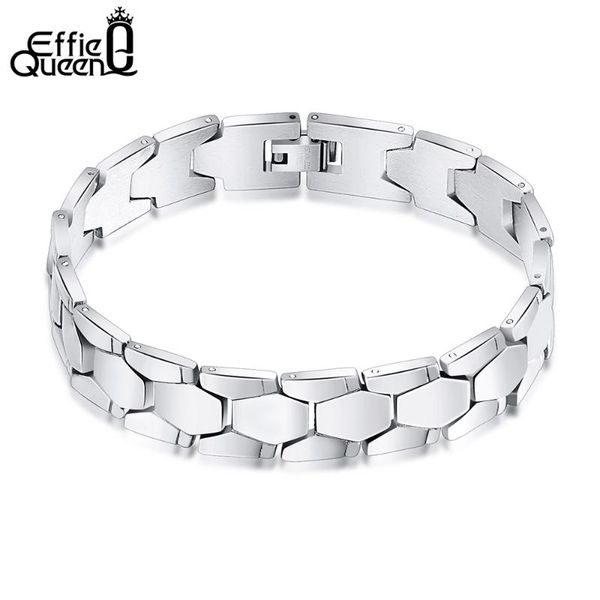 

effie queen grade stainless steel men's bracelet hand chain charming fashion jewelry for men&boy gift 22cm ib77, Black