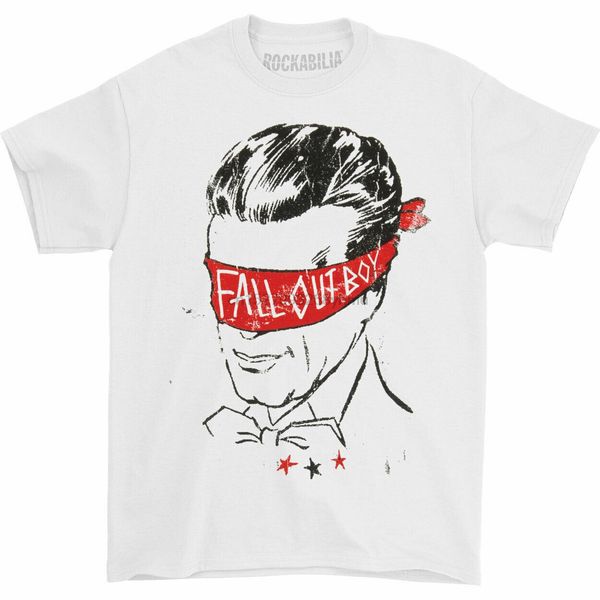 

fall out boy men blindfold t-shirt white(1