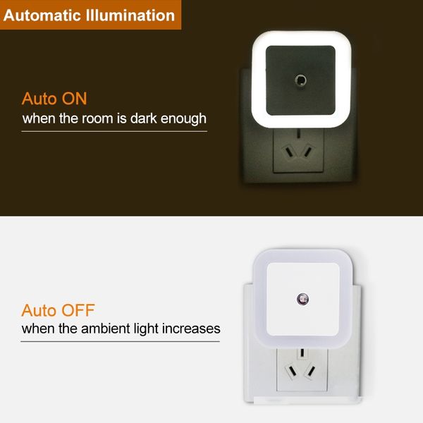 

led night light mini light sensor control 110v 220v eu us plug nightlight lamp for children kids living room bedroom lighting