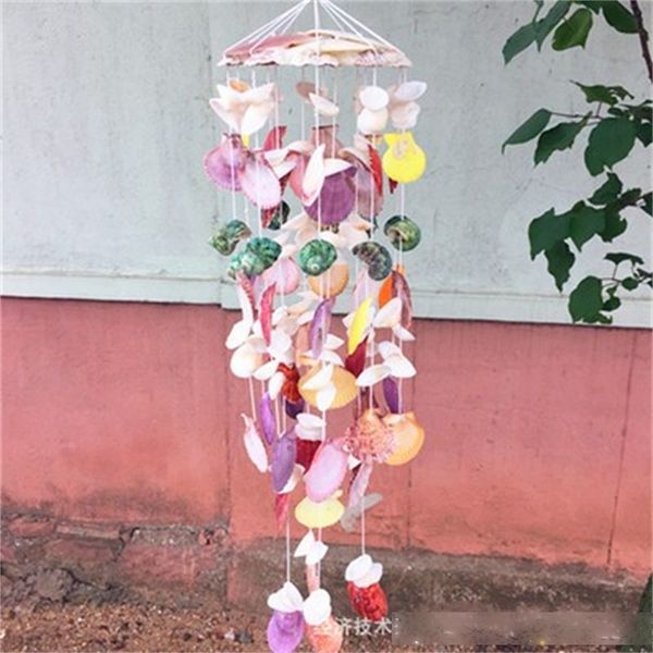 

pure natural shell conch hanging ornaments colourful ocean style wind chime wall home decoration accessories party gifts children 9lhh1