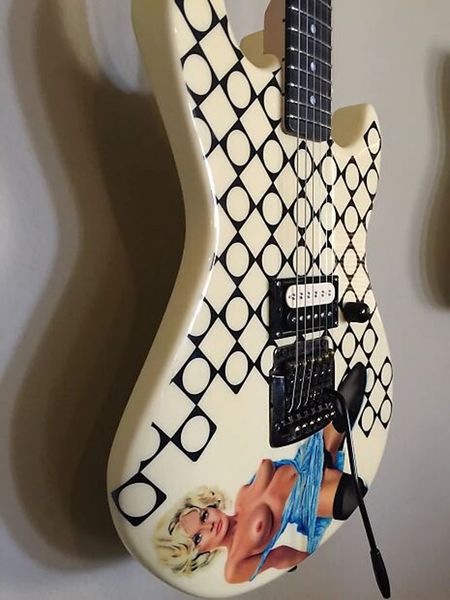 

custom electric guitar, jerry cantrell blue dress guitar khallerbridge