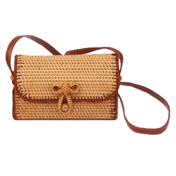 

women's rattan bag hand-woven wallet hand shoulder messenger bag bohemian beach straw women