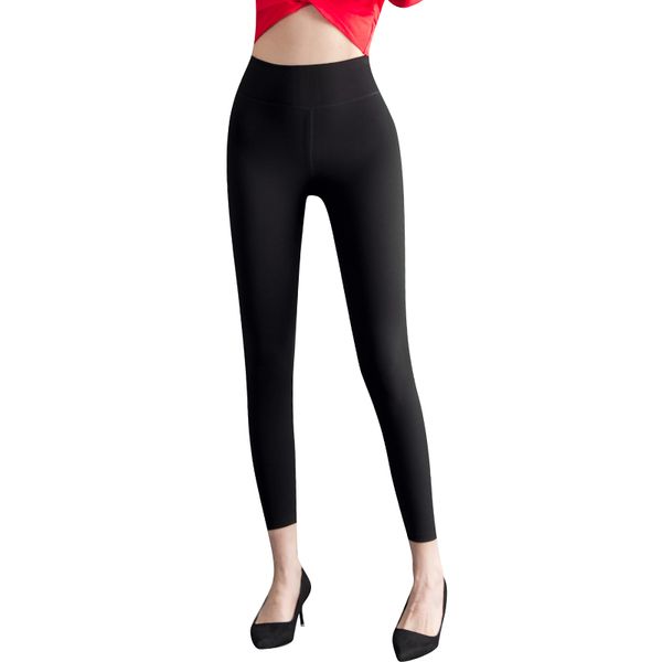 

women leggings yoga fitness autumn and winter new plus velvet leggings abdomen and hips were thin black thickened barbie pants, White;black