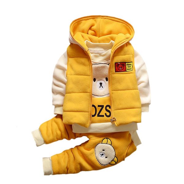 

baby boys girls christmas autumn warm waistcoat + sweatshirt + pants 3pcs infant kids children sports suit toddler clothes w168, White