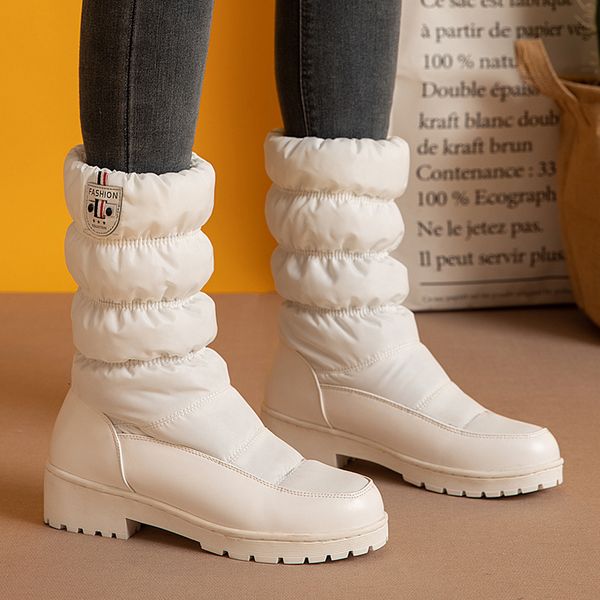 

aiweiyi winter snow boots for woman black white red ladies shoes waterproof winter fur boots keep warm mid-calf