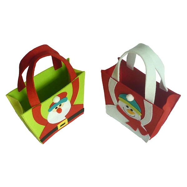 

christmas gift candy bags fabric santa snowman tote bag xmas holiday gift