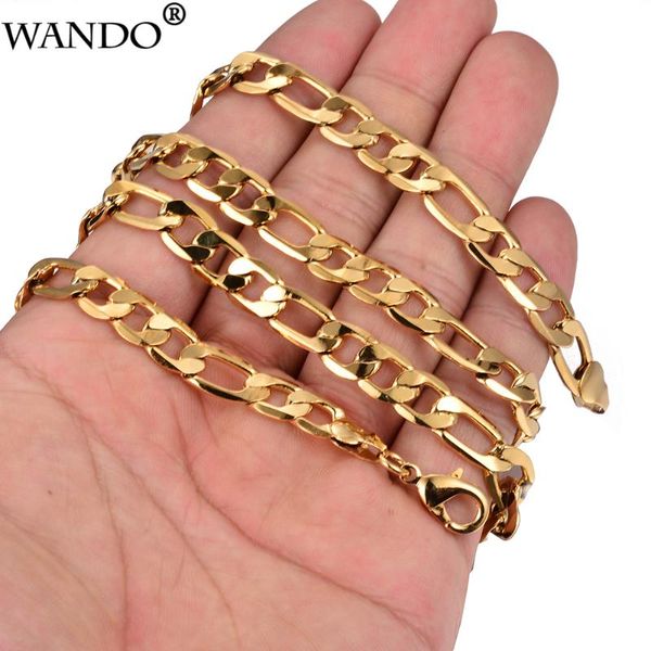 

wando punk link chain for men party gifts jewelry necklace gold color africa eritrea chunky chain 8mm width 60cm long n24, Silver
