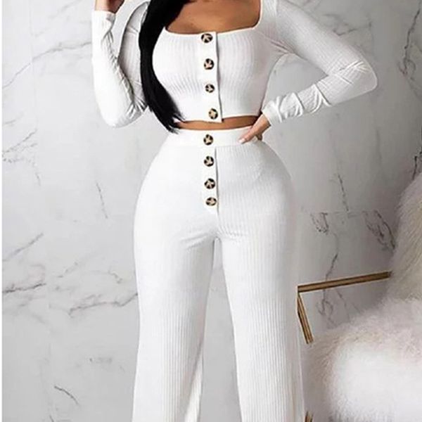 

clothes pink clothes 2021 long designers sets casual suit fashion sleeve tracksuit button women women womens trousers piece usonb, Black