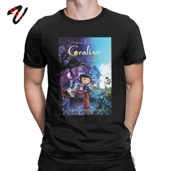 

coraline movie t shirt novelty men castle and tree streetwear short sleeve clothes party tees 100% cotton custom mens t-shirt