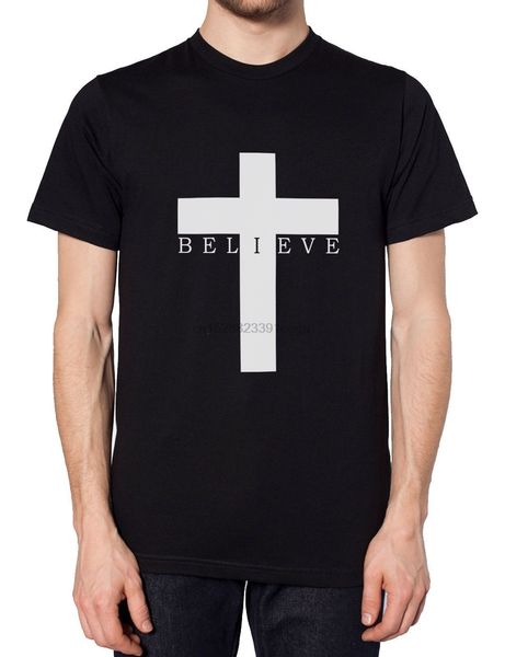 

believe crucifix mens tshirt religeon cross satan goth hipster emo women t shirt