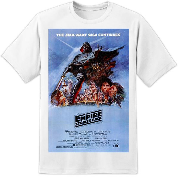 

empire strikes back movie poster t-shirt rogue one the last jedi viii cotton homme plus size tee shirt