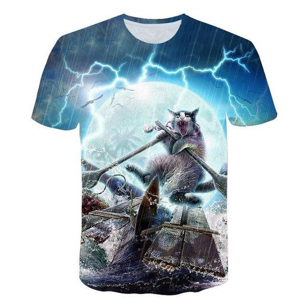 

new cool t -shirt men /women print two cat male s -6xl 3d print shirts graphic hippie plus size men clothing