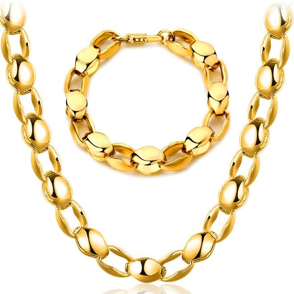 

8mm copper necklace bracelet for men women metal jewelry sets hip hop punk chains chokers 2020, Silver