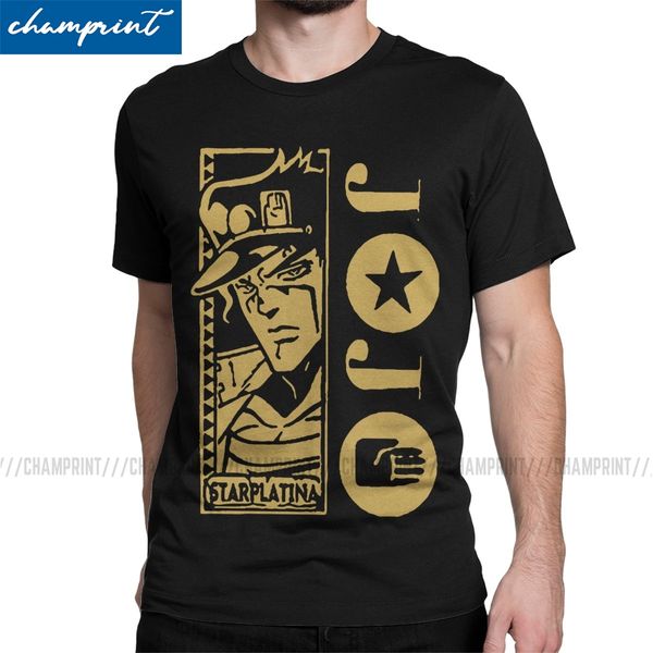 

jo-jo мужская майка jojos bizarre adventure аниме манга jjba забавный тройники с коротким рукавом crewneck t-shirt 100% хлопок летние топы