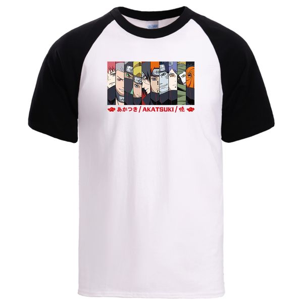 

fashion naruto t shirts man summer short sleeve cotton tee 2020 man causal loose fit raglan tshirt japan anime cartoon print top