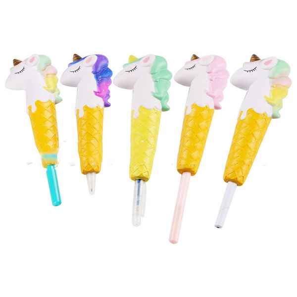 

new pu creative fragrance squishy pen set personality cartoon pen cute gift for children decompression creative stationery toys 66