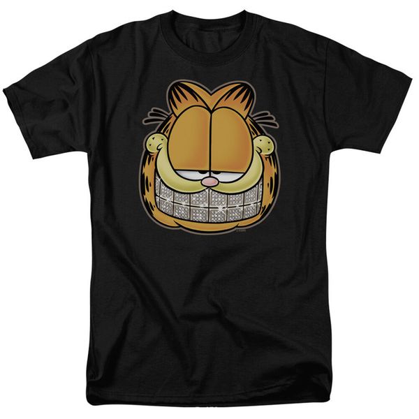 

garfield comic cat nice grill diamond smile teeth licensed tee shirt s-3xl harajuku fashion classic tee shirt