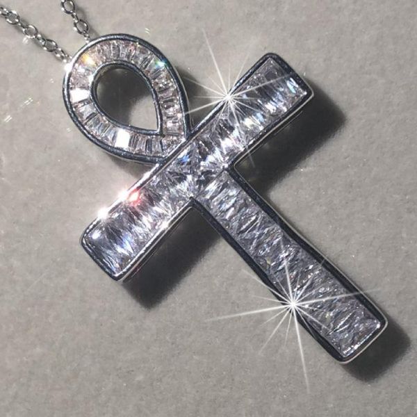 

original 925 silver exquisite bible jesus cross pendant necklace women men luxury fine jewelry crucifix charm simulated diamond