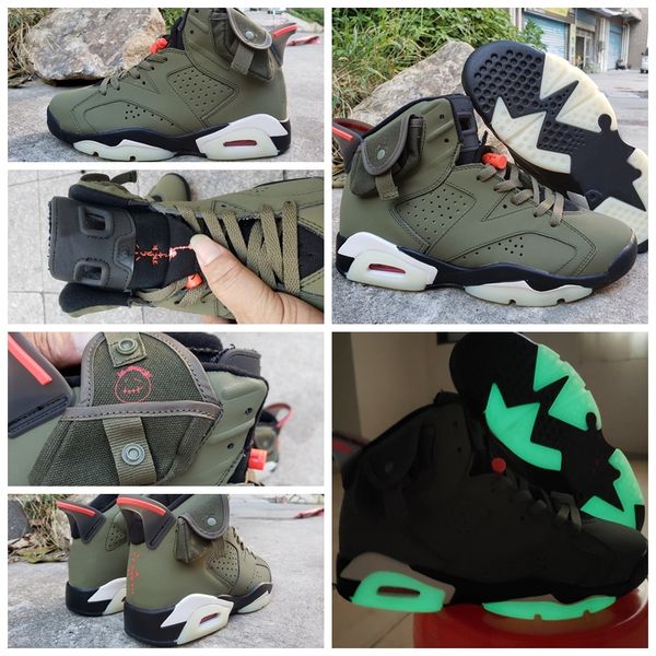 

fashion travis scotts x 6 mens basketball shoes 3m ts olive green baskets sneakers tinker cactus jack jumpman 6s trainers des chaussures