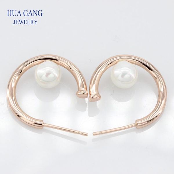 

Fashion Charm 925 Sterling Silver Rose gold Pearls Earrings Original Jewelry Charming Women 287528P