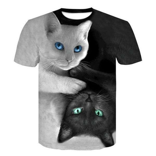 

3d cat printed animal cat 3d print shirts horror oversized hentai men clothing