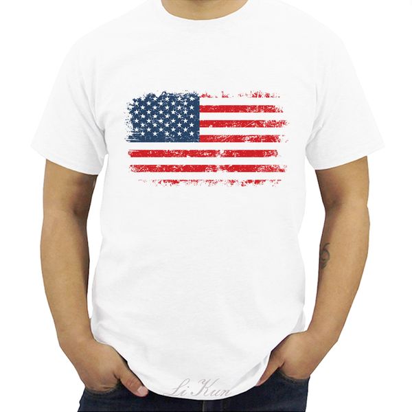 

флаг сша майка мужчины америка белый моды с коротким рукавом повседневная футболки сша флаг hip hop топы тис